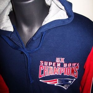COPY - NEW ENGLAND PATRIOTS Hooded 5 time Champ J…